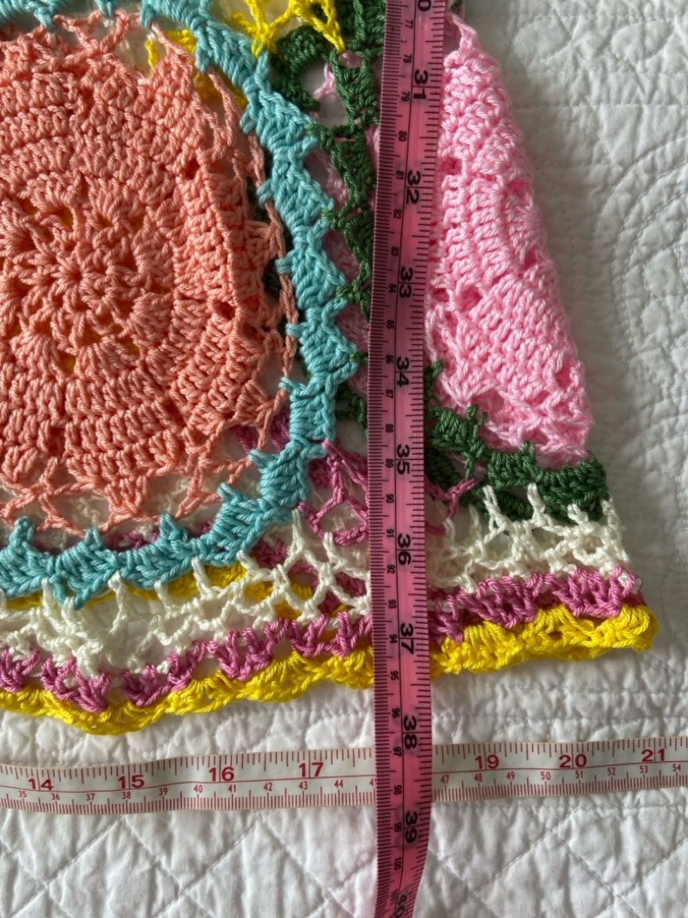 Spell Crochet Set Let the Sunshine In Maxi Skirt and Crop Top Cream Rainbow S - Picture 8 of 17